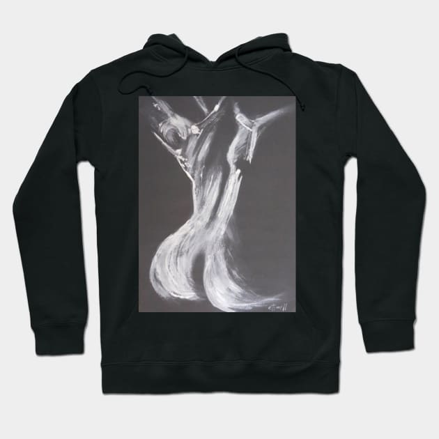 Black and White Back 2 - Female Nude Hoodie by CarmenT